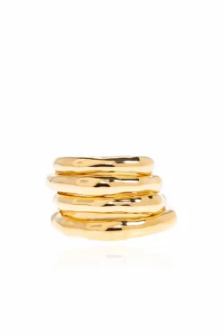 JIL SANDER GOLD Set of four rings