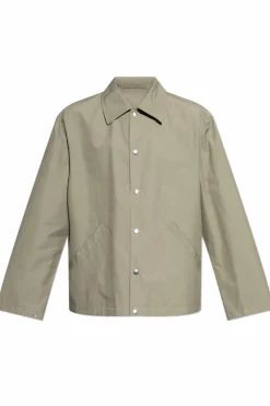 JIL SANDER GREEN Jacket with collar