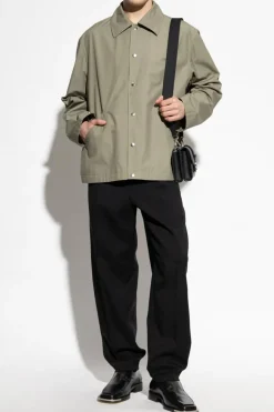 JIL SANDER GREEN Jacket with collar