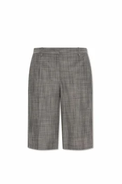 JIL SANDER GREY Creased shorts