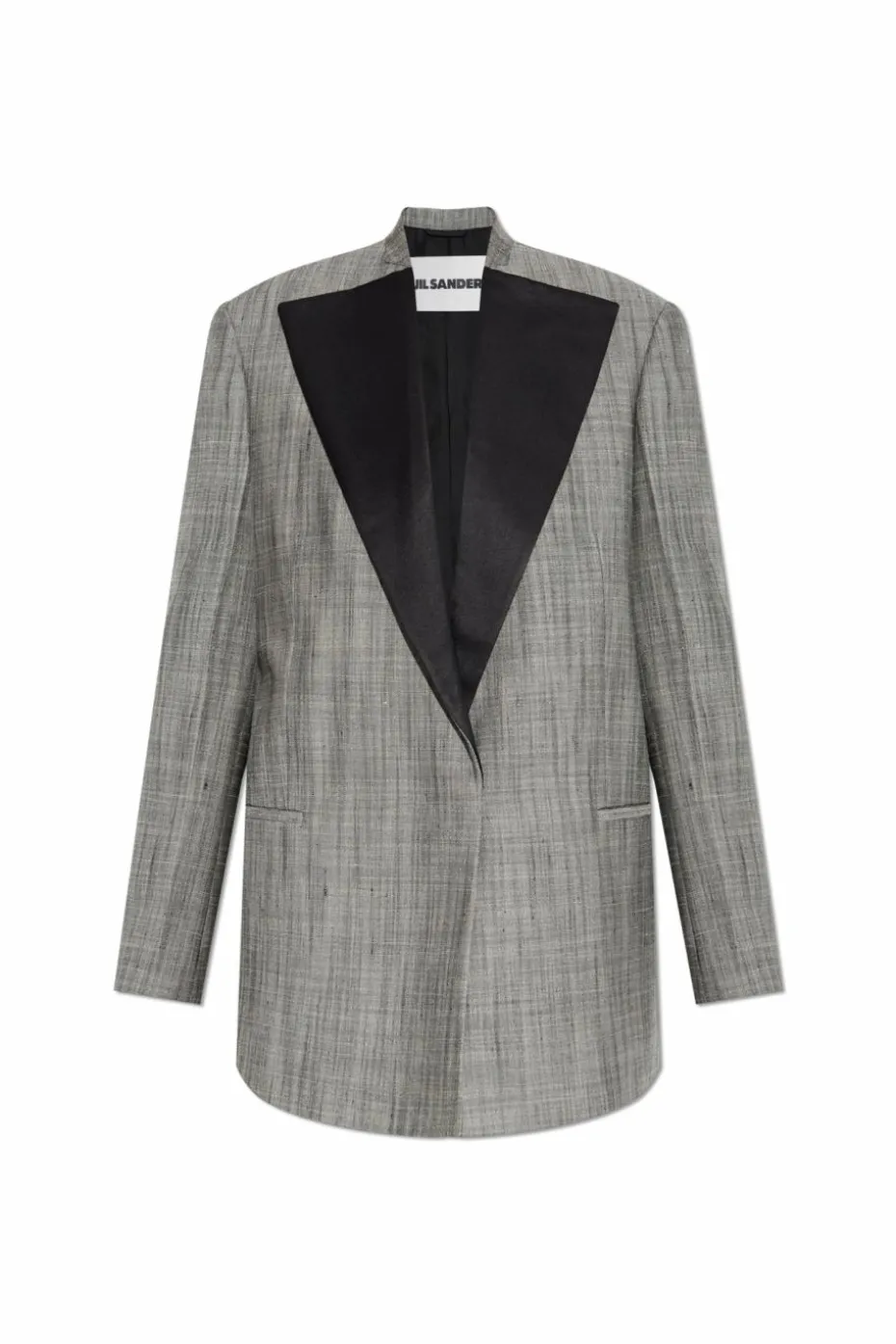 JIL SANDER GREY Jacket with silk trim