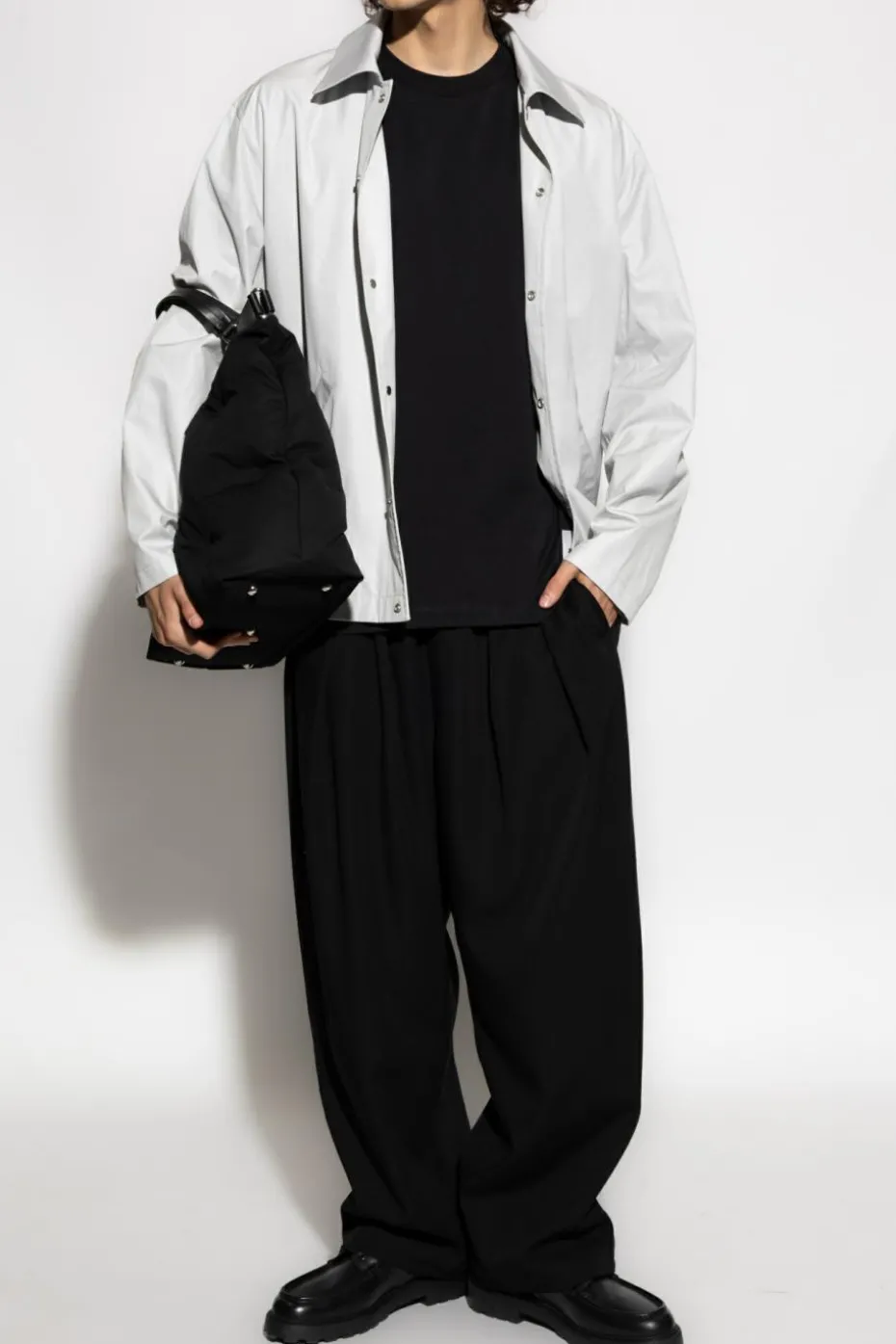 JIL SANDER GREY Jacket with logo