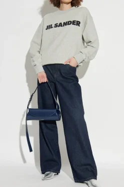 JIL SANDER GREY Sweatshirt with logo