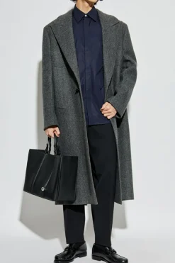 JIL SANDER GREY Wool coat
