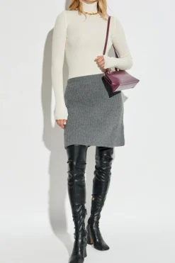 JIL SANDER GREY Wool skirt