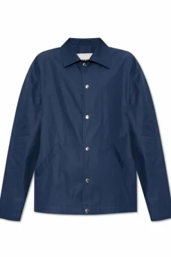 JIL SANDER NAVY BLUE Jacket with collar