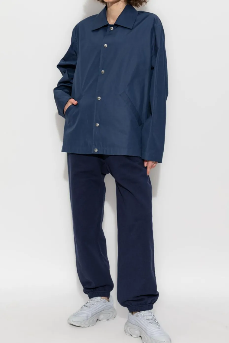 JIL SANDER NAVY BLUE Jacket with collar