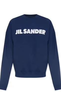 JIL SANDER NAVY BLUE Sweatshirt with logo