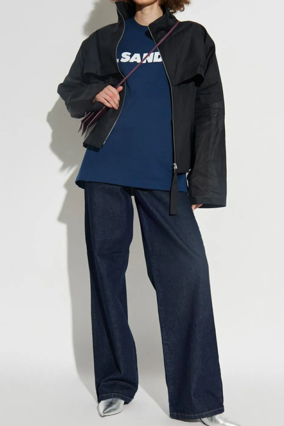 JIL SANDER NAVY BLUE T-shirt with logo