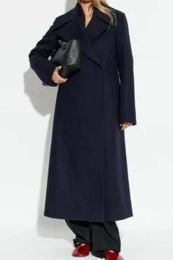 JIL SANDER NAVY BLUE Wool coat