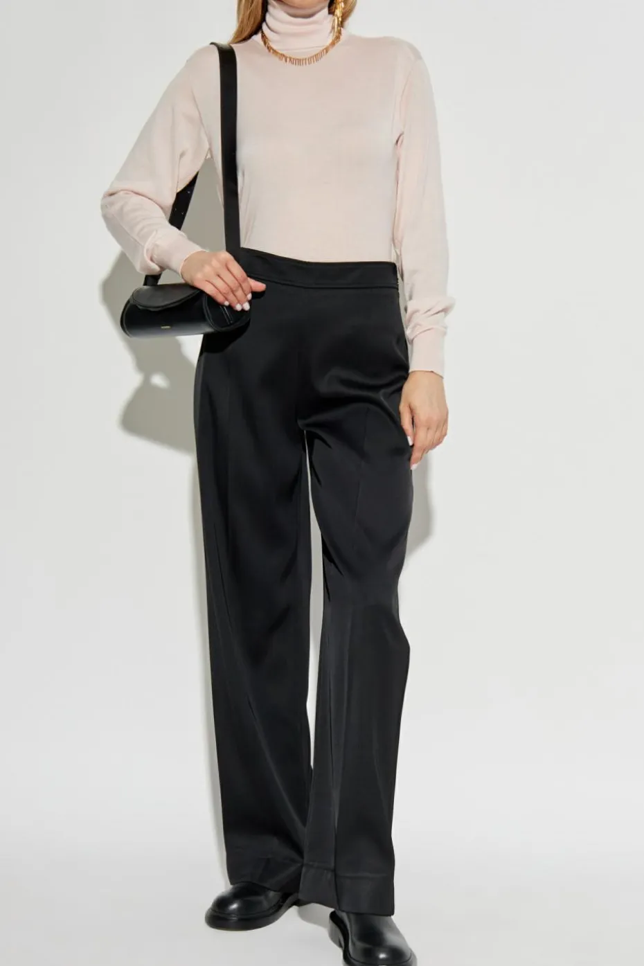 JIL SANDER PINK Cashmere turtleneck sweater