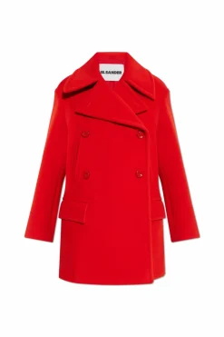 JIL SANDER RED Wool coat