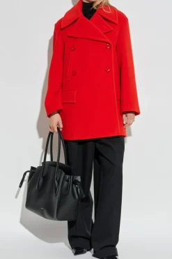 JIL SANDER RED Wool coat