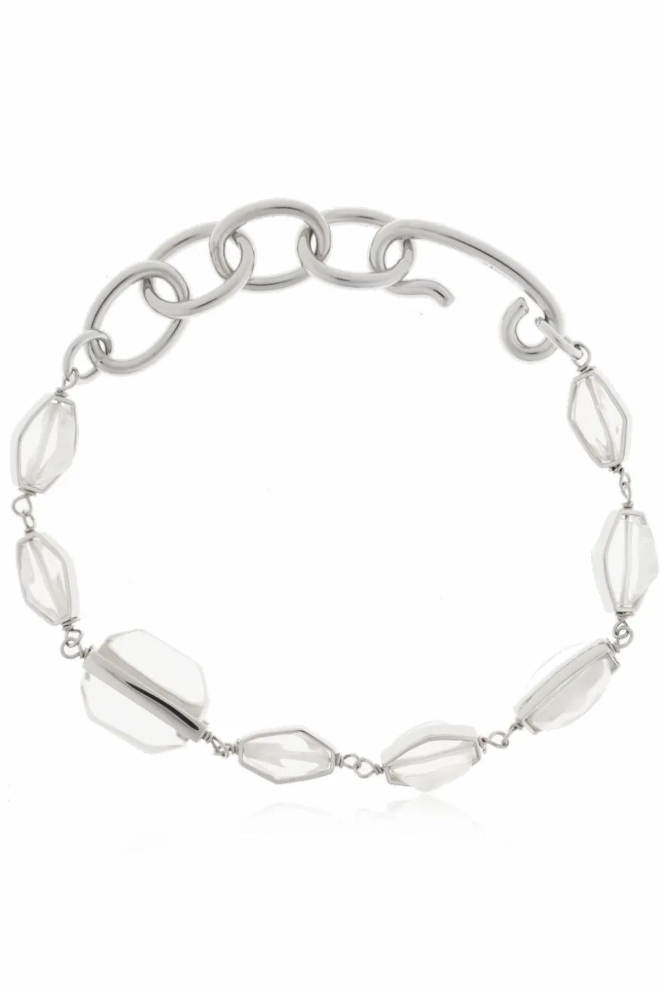 JIL SANDER SILVER Bracelet with applications