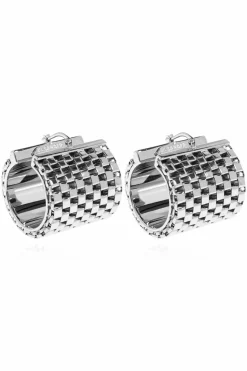 JIL SANDER SILVER Brass earrings
