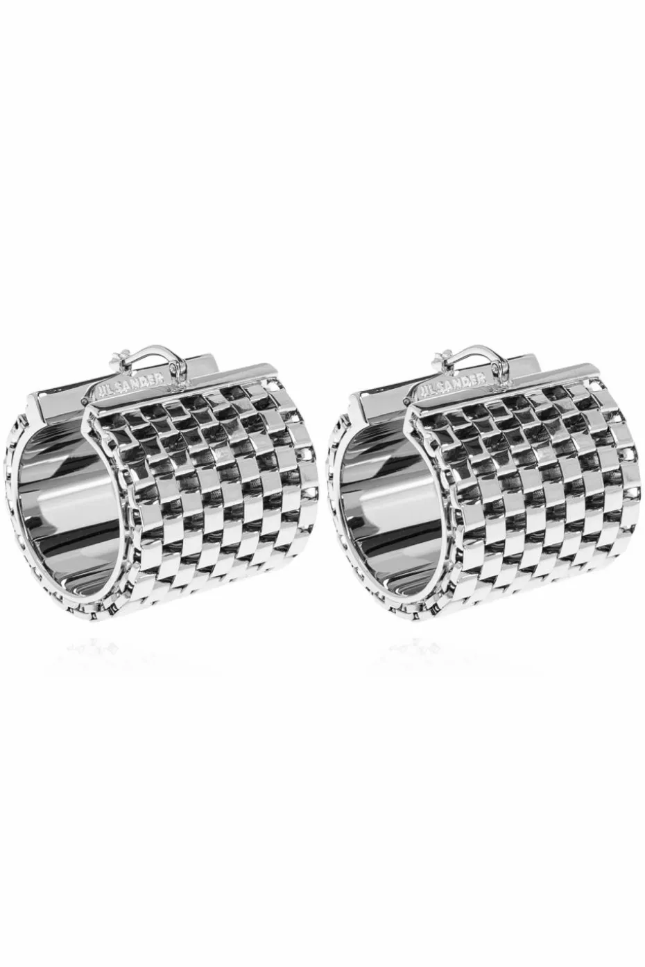 JIL SANDER SILVER Brass earrings