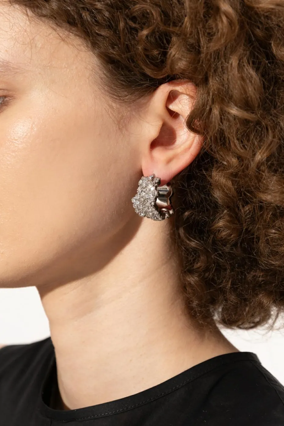 JIL SANDER SILVER Brass earrings