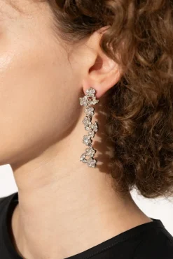 JIL SANDER SILVER Brass earrings