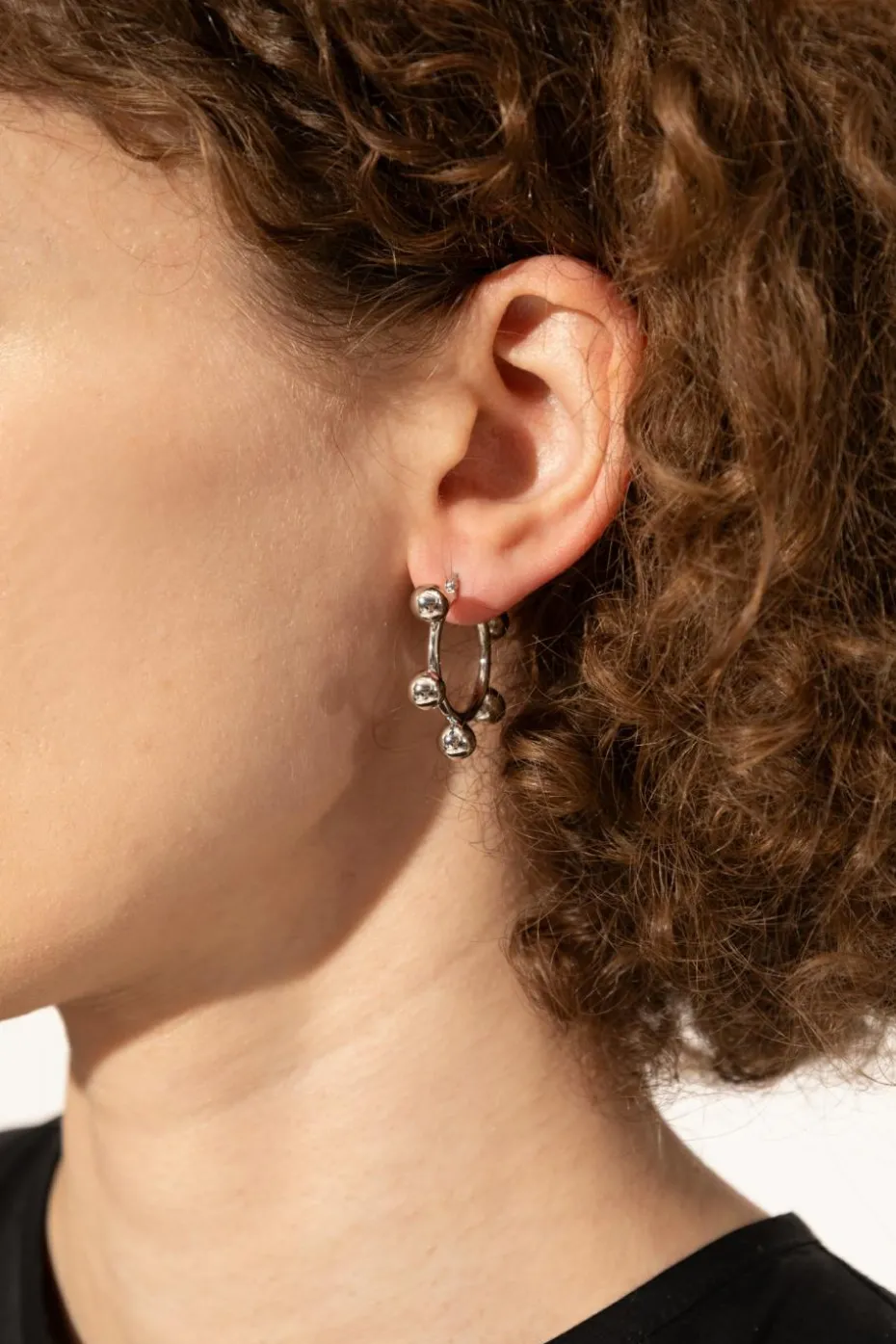 JIL SANDER SILVER Brass earrings