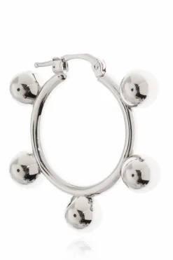 JIL SANDER SILVER Brass earrings