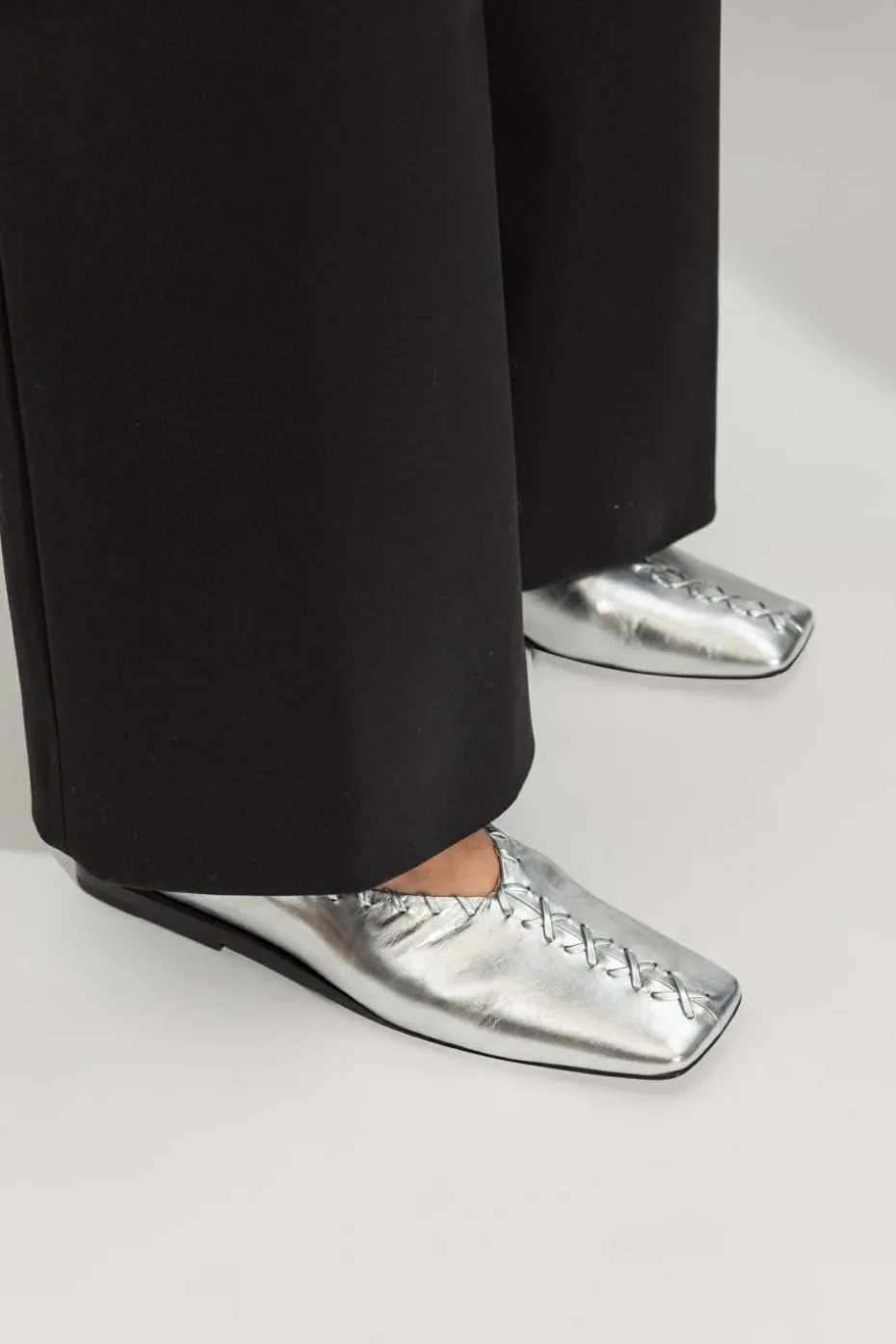 JIL SANDER SILVER Leather shoes