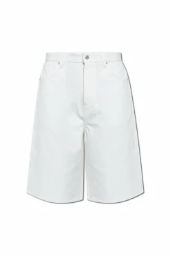 JIL SANDER WHITE Bermuda shorts with logo