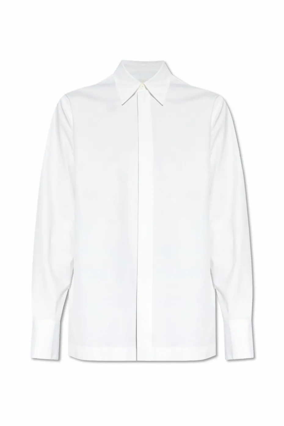 JIL SANDER WHITE Cotton shirt with concealed placket