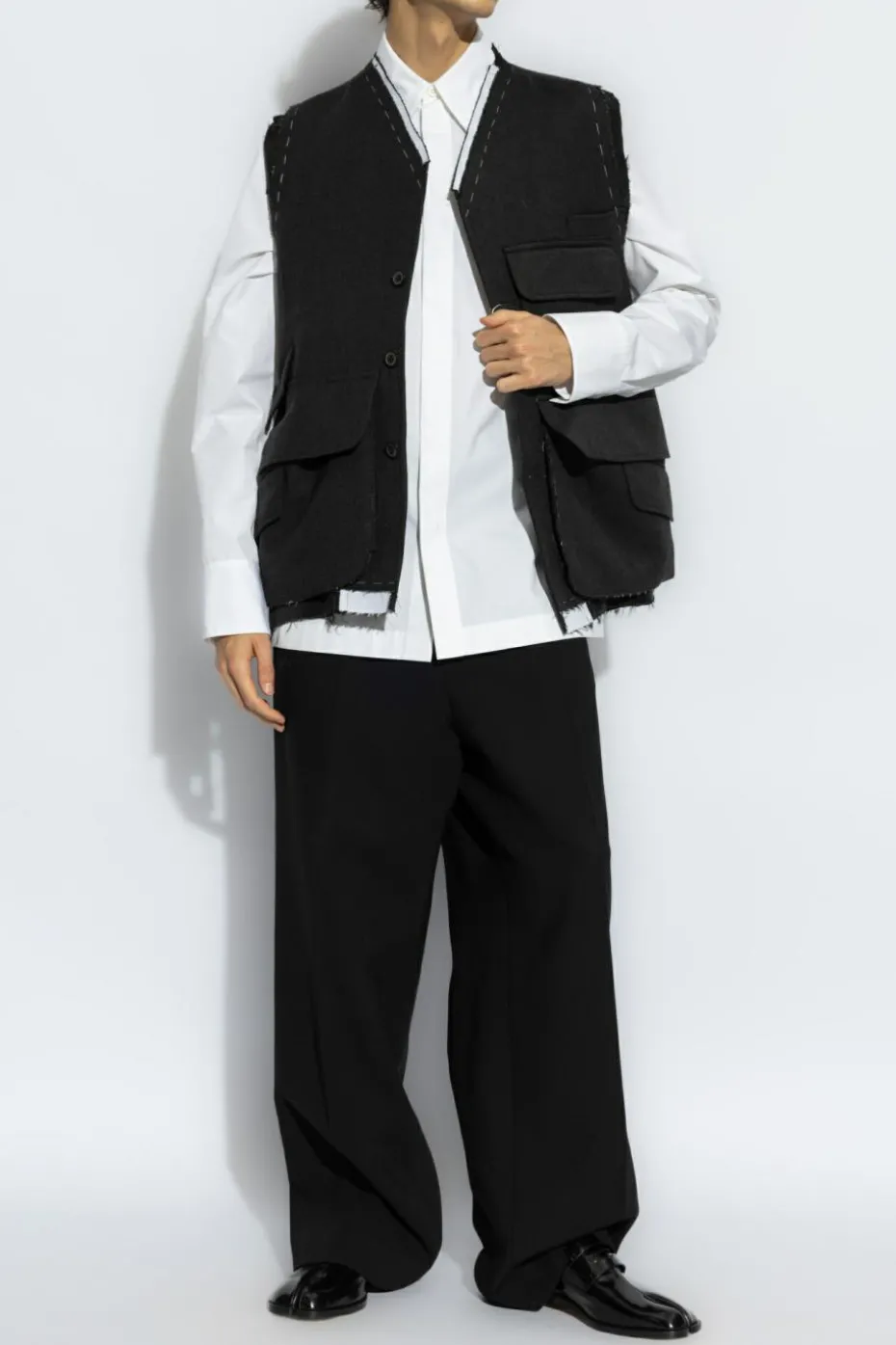 JIL SANDER WHITE Cotton shirt with concealed placket