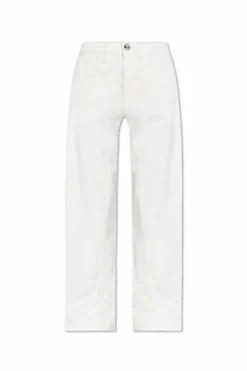 JIL SANDER WHITE Jeans with decorative finish