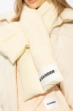 JIL SANDER+ YELLOW Down scarf with logo