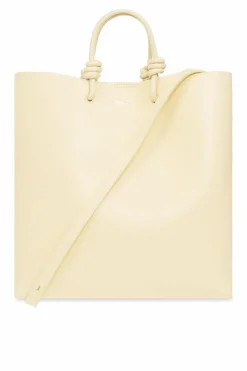 JIL SANDER YELLOW Leather shopper bag