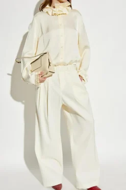 JIL SANDER YELLOW Shirt with ruffle