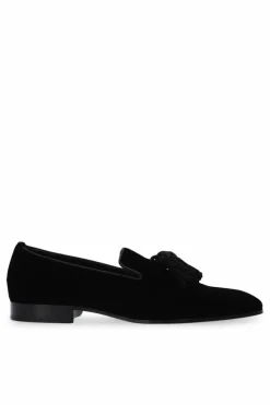 Jimmy Choo BLACK ‘Foxley’ velvet moccasins