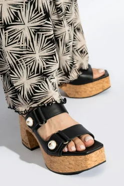Jimmy Choo BLACK Heeled Slippers 'Fayence 95'