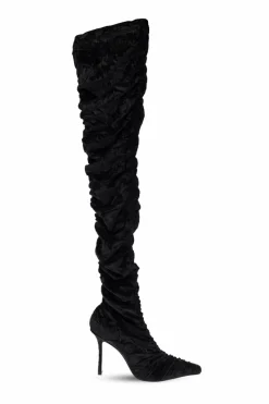 Jimmy Choo BLACK Velvet heeled boots Lotta