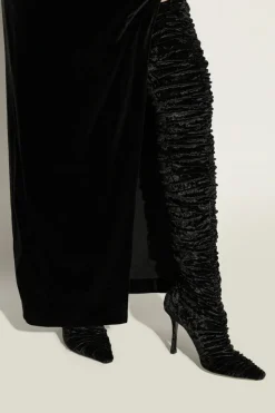 Jimmy Choo BLACK Velvet heeled boots Lotta