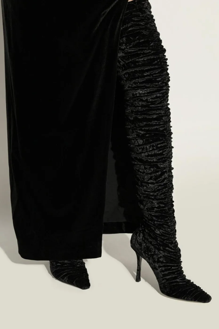 Jimmy Choo BLACK Velvet heeled boots Lotta
