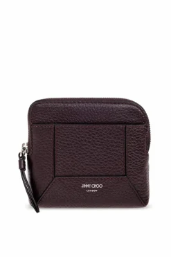 Jimmy Choo BURGUNDY Leather pouch
