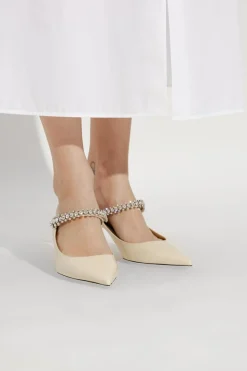 Jimmy Choo cream ‘Bing’ leather mules
