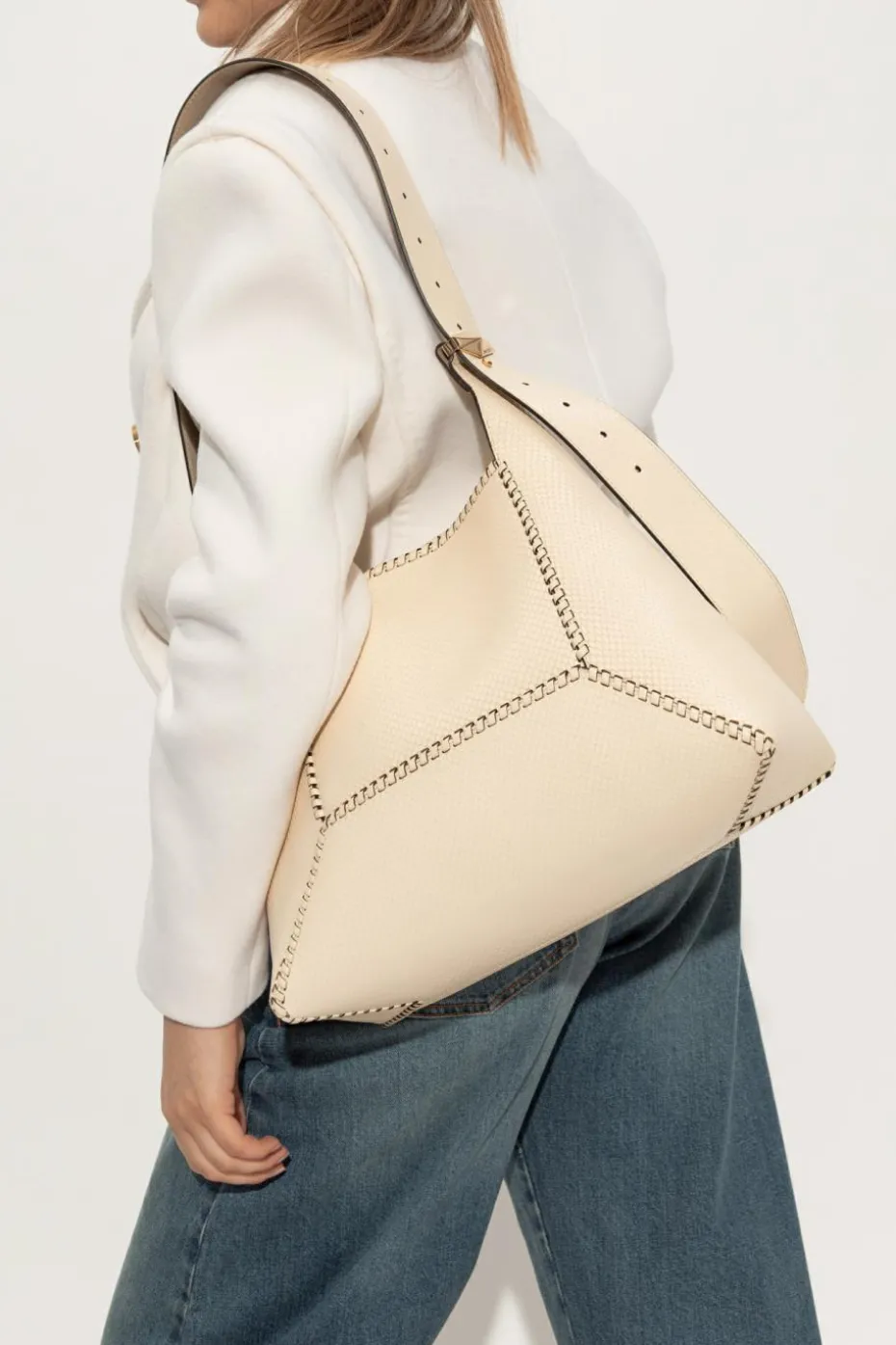 Jimmy Choo cream Shoulder bag "Diamond Medium"