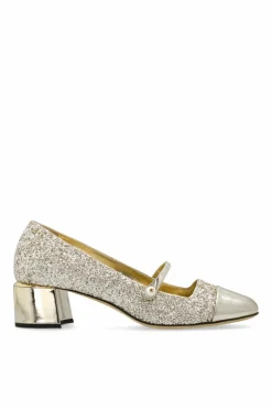 Jimmy Choo GOLD Glitter high heels 'Elisa'