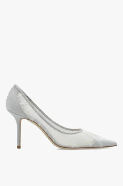 Jimmy Choo SILVER ‘Love’ glittery stiletto pumps