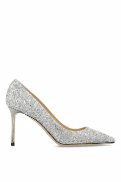 Jimmy Choo SILVER ‘Romy’ glitter pumps