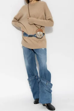JW Anderson BLUE Jeans with decorative turn-ups