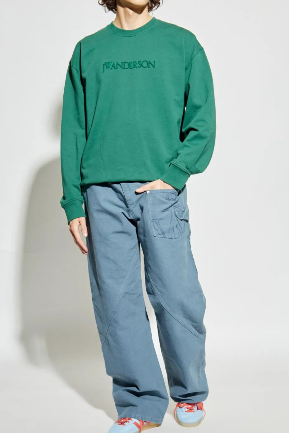 JW Anderson BLUE Pants with logo