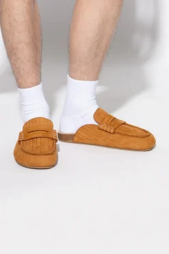 JW Anderson BROWN Leather slides