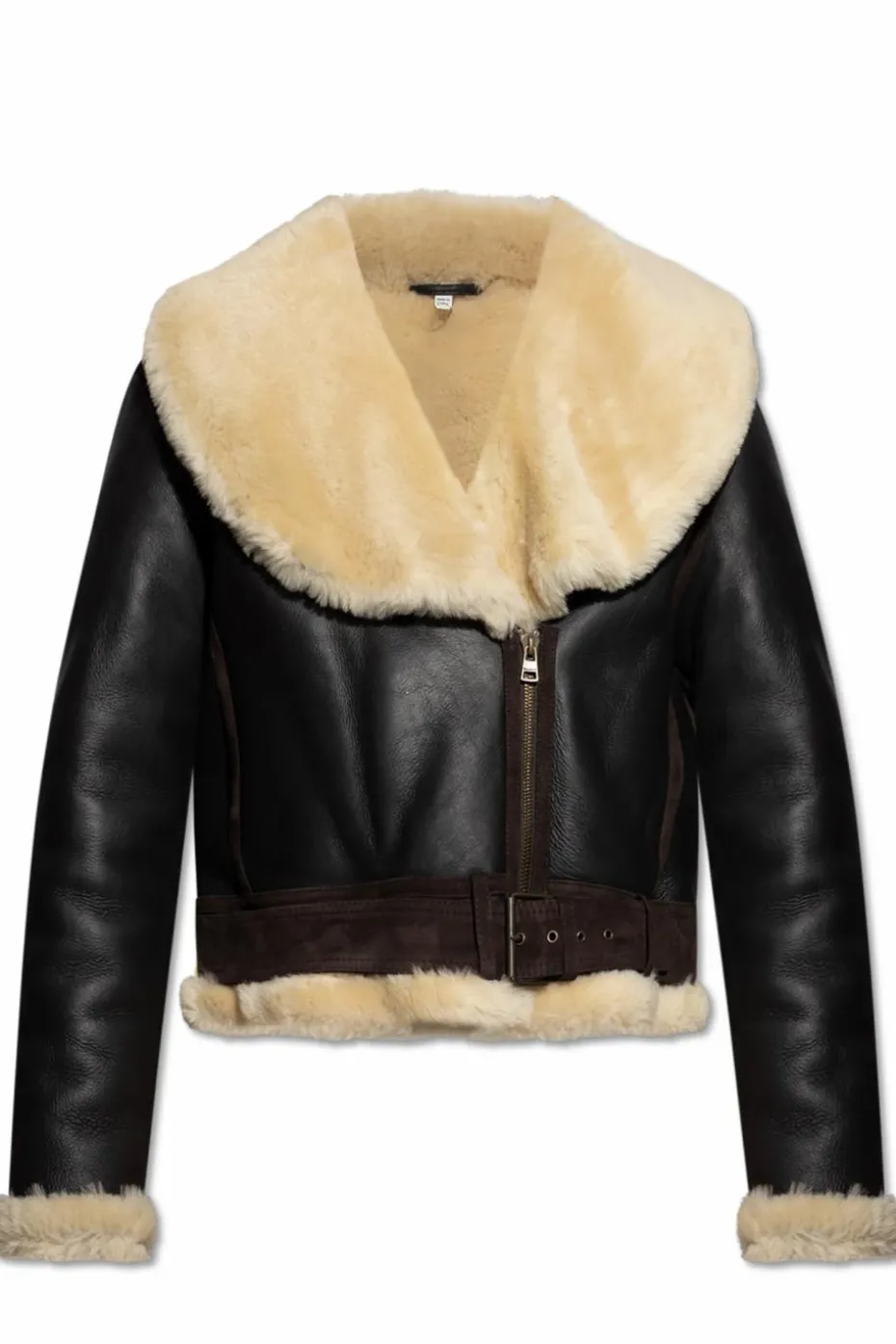 JW Anderson BROWN Sheepskin coat with pockets