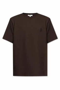 JW Anderson BROWN T-shirt with embroidered logo