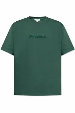 JW Anderson GREEN T-shirt with embossed logo