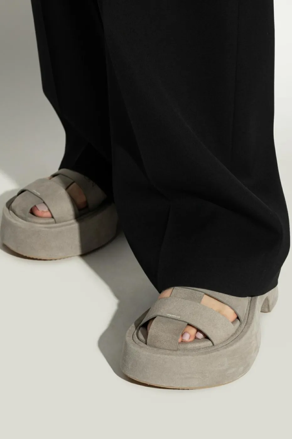 JW Anderson GREY Suede platform shoes